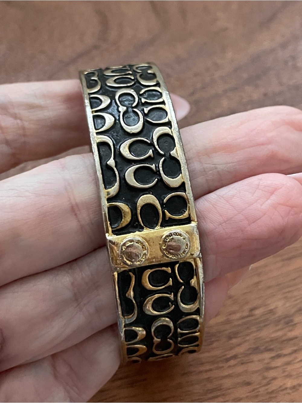 COACH Vintage Signature C Metal Bangle Bracelet - Picture 5 of 8